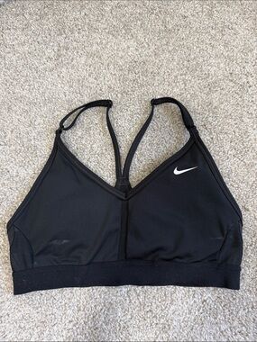 Nike Women's Black Sports Bra - Strappy V-Neck Support